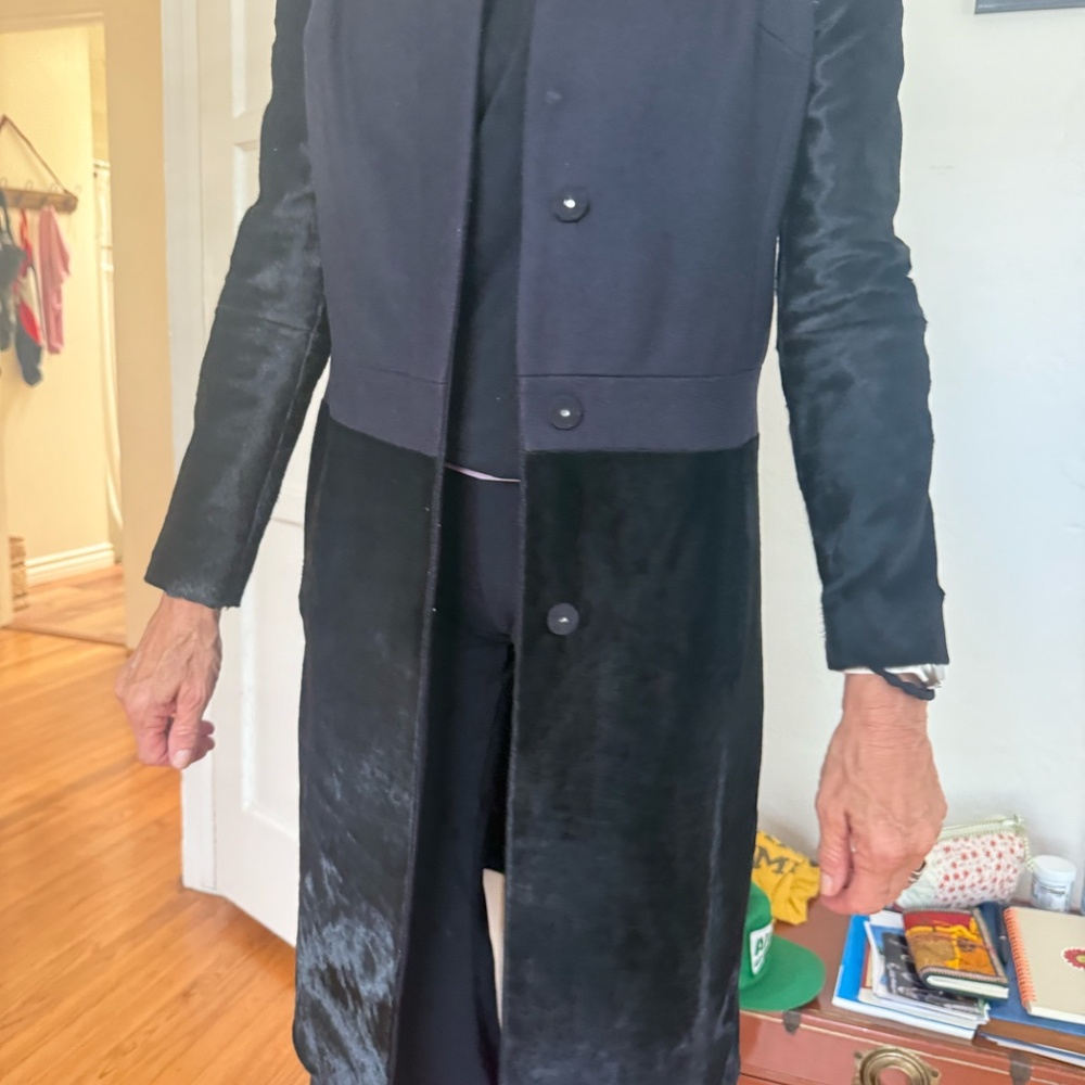 Tory Burch Zoe Coat Wool Calfskin
